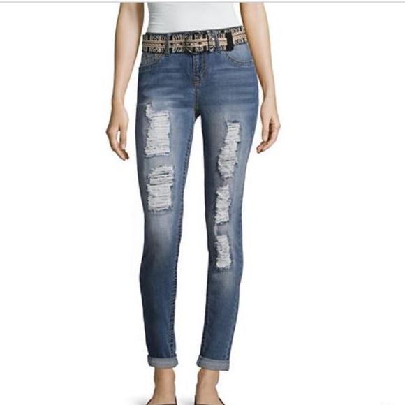 Wallflower Legendary Belt Classic Fit Skinny Jeans - Picture 1 of 4